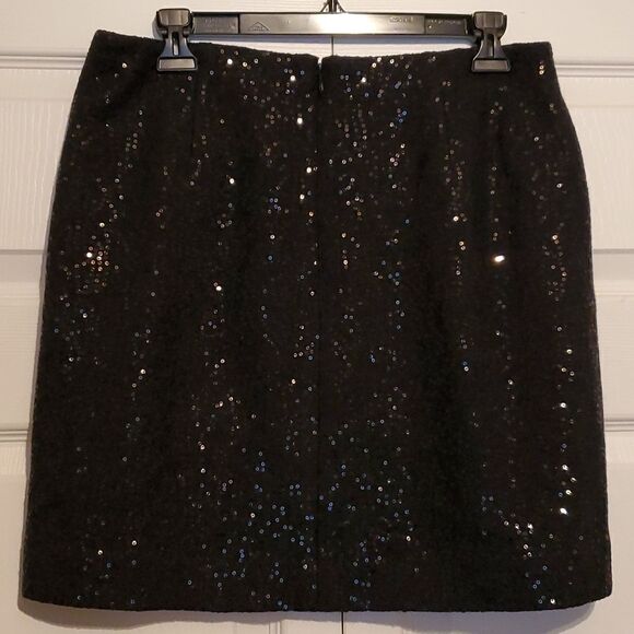 Stunning ANN TAYLOR Black Sequin Skirt Size 6 - Picture 6 of 13